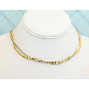 Vintage Two-Tone Multi Strand Necklace  17 1/2 Inch by Avon - E6